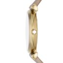 Emporio Armani Gianni T Bar Crystals Silver Dial Brown Leather Strap Watch For Women - AR11518